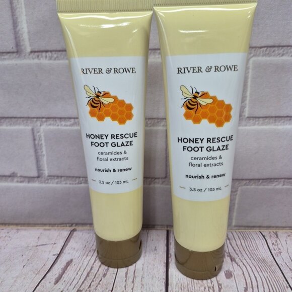 R&ROWE Other - 2Pk River & Rowe Honey Rescue Foot Glaze Ceramides Floral Extracts Nourish Renew